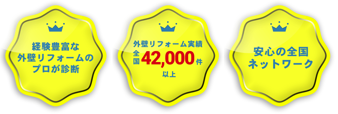 経験豊富な外壁リフォームのプロが診断 外壁リフォーム実績全国42000件以上　安心の全国ネットワーク