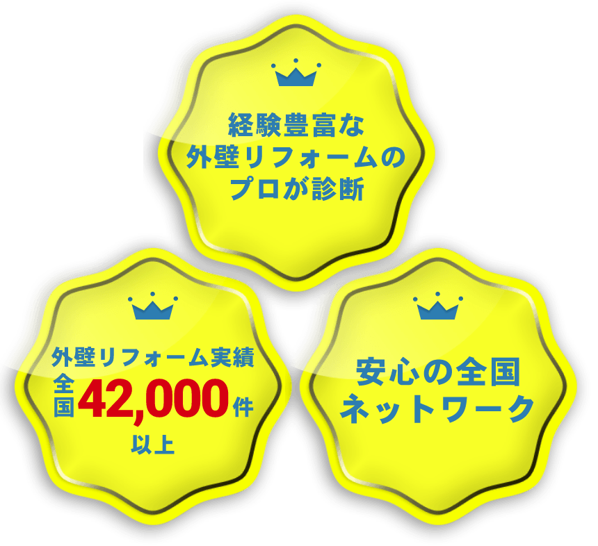 経験豊富な外壁リフォームのプロが診断 外壁リフォーム実績全国42000件以上　安心の全国ネットワーク